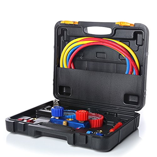 2-Wege Monteurhilfe Klimaanlage R134a R22 R12 R502 Gauge Set + Koffer Manometer - 3