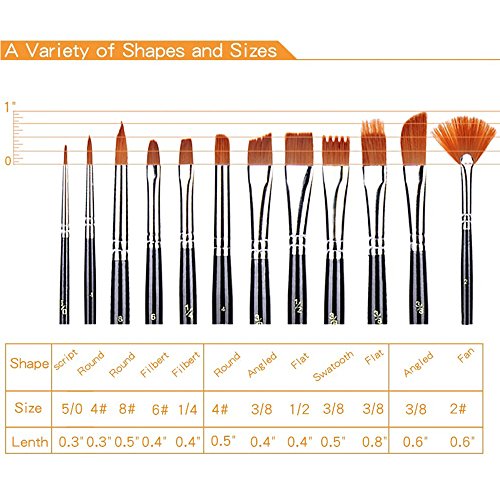innislink Pinselset Künstler Malen Pinsel Nylon Pinsel Wasserfarbe Pinsel Pinselset Ölmalpinsel für Malen Pinsel 12stk - 7