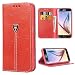 Produktbild Galaxy S6 Hülle,Hochwertig handyhülle S6 mit klappe tasche handyhuelle schutzhülle Handys Schutz Hülle PU Leder magnet handytasche bookstyle Flip Case für samsung galaxy S6 mit Ständer (Nicht-s6 egde) - Rot