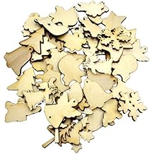 50 Piezas Formas De Madera De Navidad Mezcladas Adorno De Navidad En Blanco Decoración De árboles