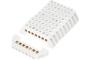 SHARAINN Morsettiere, 10 pezzi M4 a 7 fori Design a ponte Filo di distribuzione elettrica Vite Connettori per morsettiera in ottone 8.5 * 3 ** 1.1cm