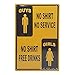 Produktbild Guys kein Shirt kein Service, Mädchen kein Shirt frei Getränke, Retro geprägt Metall blechschild, Wand Deko Schild, 20 cm x 30 cm