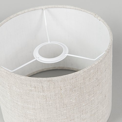 QAZQA Modern Polyester Lampenschirm 20/20/15 Zylinder grau-weiß , Rund gerade Schirm Pendelleuchte, Schirm Stehleuchte, - 6