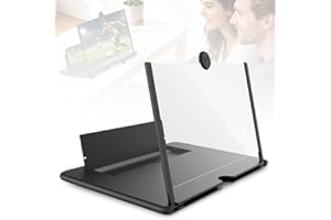 ‎APODESS Handy Bildschirmlupe, 2026 Upgrade HD Handy Lupe, 3D Bildschirm für Handy für Smartphones, Faltbarer Handy Lupe für Filmen und Video (Schwarz, 12in)