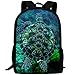 Produktbild best& Sea Turtle Swimming Canvas Laptop Backpack Cute School College Shoulder Bag for Women Men