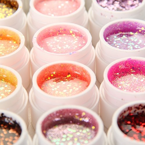 36 Farben Glitter Gel UV Gel Farbgel Set Polish Nagelgel Nailart DIY Glitzernd - 3