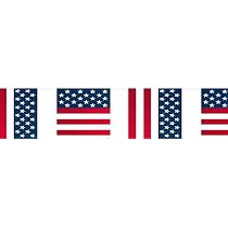 USA-Girlande 10 Meter Mit 15 Wimpeln – Sterne-Streifen Deko Für Mottoparty, Geburtstag & Feier