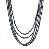 Collar fantasía metal dorado - Cinco filas de perlas facetas