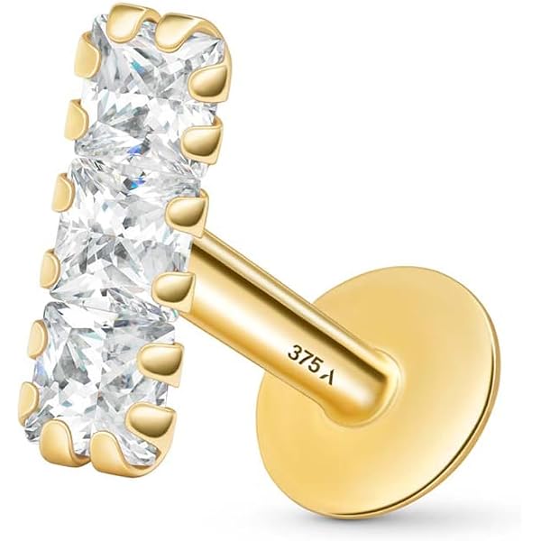 Bijoux Piercing Titane G23 Avec Opale - Labret, Hélice, Tragus, Conque - Tige 16G (1,2mm), Longueur 8mm, Filetage Interne, Dos Plat - Hypoallergénique - 2