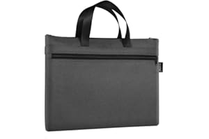 EQLEF Sacoche Porte Document Homme, A4 Léger sac Zippé avec 2 Poches Imperméable à l'eau Oxford Documents sac de Rangement Bureau de Conférence sac Document Scolaire pour Organiseur de Documents Fixe
