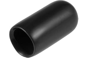 TA-VIGOR 200 tapas de goma, tapas de rosca flexibles redondas de 6 mm, protectores de rosca, cubiertas de vinilo negro para tornillos, tubos, cables, cables, etc