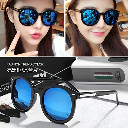 Avant garde Sunglasses transparent lens summer summer sun mirror light holiday lady riding trendsetter female school,Bright blue / black box piece