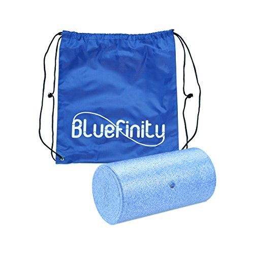 Bluefinity Massagerolle glatt, Selbstmassagerolle wahlweise 30 cm, 45 cm oder 60 cm Länge, 15 cm Durchmesser, für Faszientraining, gegen Verspannungen, Faszienrolle zur Selbstmassage, blau