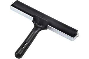 CHSTARINA Gummiwalze, 21cm Linolwalze Gummirolle aus Hartgummi für Linoldruck & Druckgrafik, Hartgummiwalze Farbwalze mit Schwarzer Griff, Pinsel Farbrolle Druckgrafik Roller für Blockdruck und Handwerk