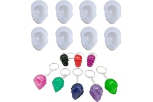 WYAHYQ 8Pezzi Teschio Stampi in silicone per Resina Epossidica Stampi per candele Halloween fai da te Stampi per Cioccolato