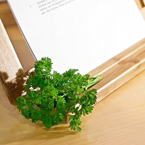 Relaxdays Buchstütze Bambus H x B x T: ca. 23,5 x 32 x 12 cm Buchständer für Koch- und Backbücher Buchhalter als Leseständer und Notenständer Kochbuchhalter für dicke Bücher Rezepthalter Holz, natur - 3