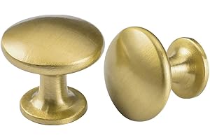LONTAN Pack of 10 Furniture Knobs Gold Modern - Kitchen Knobs, Cupboard Knobs, Drawer Knobs, Door Knobs for Bedroom, Bathroom