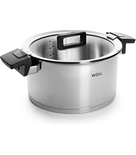 Woll Concept Kookpan met deksel - Inductief -, 24 cm, 13 cm hoog, 5,8l - Geschikt voor alle soorten fornuizen, roestvrij staal, ovenvast tot 200°, zilver