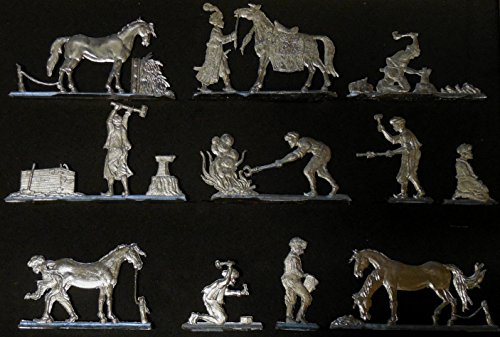 Preisvergleich Produktbild Türkisch-Osmanische Feldschmiede 16. - 18. Jahrhundert - 12 Fohler Zinnfiguren 30mm blank