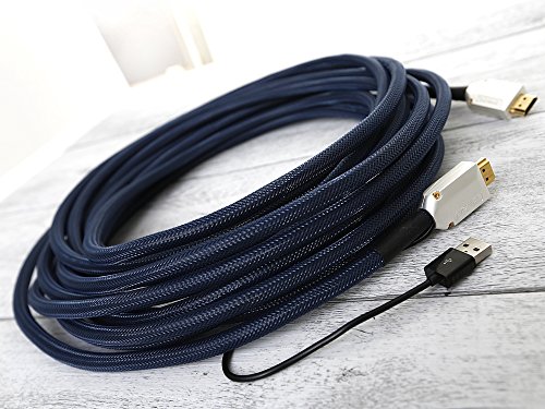 Ricable Supreme AI F10 – 10 Meter – Kabel HDMI 2.0 High 3D Speed bescheinigt mit Mikroprozessor, um das Signal zu auszugleichen und zu verstärken. Entworfen für den Durchlauf in Kanäle und Wellblech mit abnehmbaren Verbinder und Bandweite 29 Gbps. Hi-End Qualität für den AV HD Anschluss mit 24 AWG OCC einkristallin Kupferleiter und vergoldeten abgeschirmten Verbinder. Italienisches Design und Lebenszeitgarantie on-Site - 8