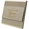 Rubik Door Exit Push Button K9 Control Switch (Luxury Gold), Flame-retardant Panel Output NO/NC/COM for Access Control Door Release and Electronic Locks
