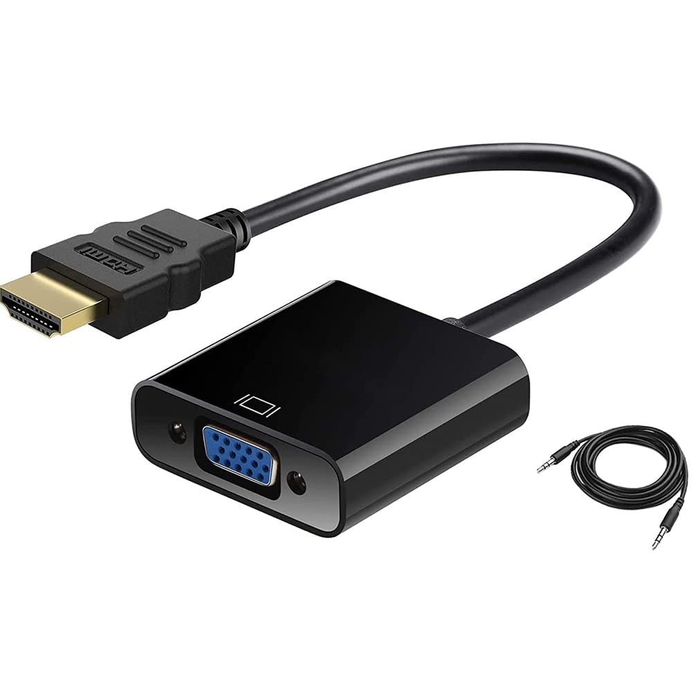 Sounce HDMI to VGA Gold Plated High-Speed 1080P Active HDTV HDMI to VGA Adapter Converter Male to Female with Audio and Micro
