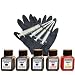 Produktbild Premium Tinte Set Nachfülltinte 5 x 50 ml Tinte für Patronen HP 301 black und color plus 4 Nachfüllspritzen mit Nadeln und 1 paar Latexhandschuhe