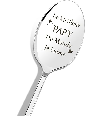 Cuillère Gravée Pour Papy – Cadeau Original Grand-père En Acier Inoxydable