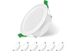 Jaenmsa Spot Led Encastrable Salle de Bain,Spots LED 230V, 8W Trou Φ 75-85mm, IP44, Non Dimmable，Spot Led Encastrable Extra Plat, Blanc Neutre 4000K,Lot de 6