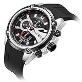 LLLS Men es Analogue Quarz Watch mit Silikon Strap Sports Casual Fashion Business Waterproof Chronograph