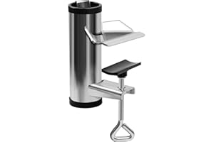 MaxEarn Metalowy uchwyt na parasol przeciwsłoneczny, metalowy stojak na parasole przeciwsłoneczne o średnicy do 38 mm, klamra stołowa do parasoli ogrodowych, uchwyt na balustradę balkonową, taras
