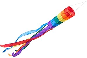 CIM Manche à air - 150 Rainbow – résiste aux UV et aux intempéries - Ø16cm, Longueur: 150cm - INCL. émerillon à roulement à Billes