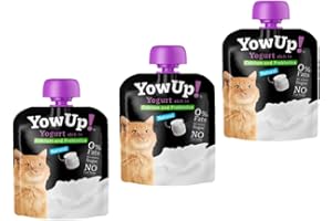 ANIMALUJOS Yogur Natural para Gatos YowUp sin añadidos Fuente de Proteinas Sin Lactosa | Snack de Yogurt (Caja 3 Unidades)