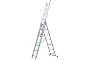 SATTIE Tubesca - Echelle transformable Alu 3x9 échelons Haut. accès 6,81m - STARLINE S+ TUBESCA COMABI