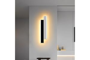 niuniaj Wandleuchte Innen 10W Acry LED Wandlampe 40 cm Lange Modern Flurlampe für Flur Wohnzimmer Schlafzimmer und Andere Innenszenen 3000K Warmweiß Licht RA≥80 (Weiß+Schwarz)