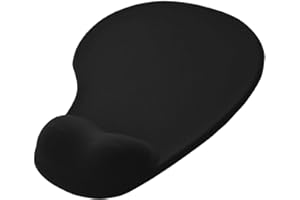 OcioDual Podkładka pod mysz z podkładką pod mysz, kolor czarny, ergonomiczna podkładka pod mysz z podkładką żelową, miękka tkanina z antypoślizgową gumową podstawą do myszy laserowych i optycznych