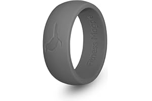 FITNESS MAGPIE Comfortable Mens Silicone Ring, Modern Wedding Rings for Men, Hypoallergenic, Breathable, Non-Toxic, Flexible and Safe for Your Fingers, Ideal for Outdoor Activities, Sports and Extreme Adventures. Grey.