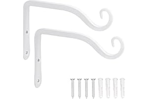 BYZANDQI Pflanzenhalterung Blumenampelhalter Eisen Wandhaken Blumenampel Wandhalter Haken 15cm zum Aufhängen von Pflanzer Vogelhäuschen Laterne Windspiele Wandleuchter - 2 Stücke Weiß