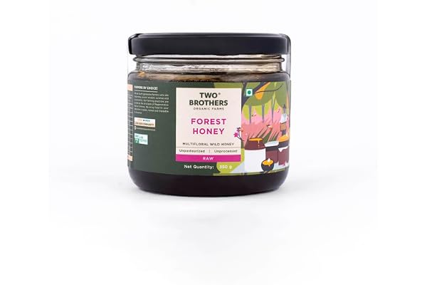 Two Brothers Organic Farms Forest Honey (350G) Raw, Pure & Unprocessed 100% Natural, Wild, and Unfiltered Honey Freshly-Sourced Apis Cerana Honey from Indigenous Bees of the Ratnagiri Forests