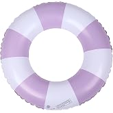 Inflatable Swimming Ring Vintage Striped Inflatable Float, Pool Floating Beach Water Party Inflatable Float Swimming Ring for