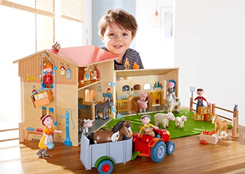 Haba 303131 Little Friends - Traktor mit Anhänger - 3