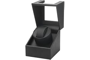 Siremig Remontoir Montre Automatique Boîte, Boîtier de Remontoir à Montres Boîte de Montre à Remontage Automatique en Cuir, avec Moteur Silencieux, pour Montres Bracelets 1 Montre