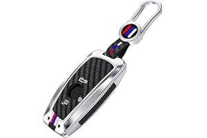 OTMIK Silikonowe pokrowce na kluczyki samochodowe ze stopu cynku, z włókna węglowego, pasują do F20, F30, G20, f31, F34, F10, G30, F11, X3, F25, X4, I3, M3, M4, 1, 3, 5, serii breloczków, akcesoria,