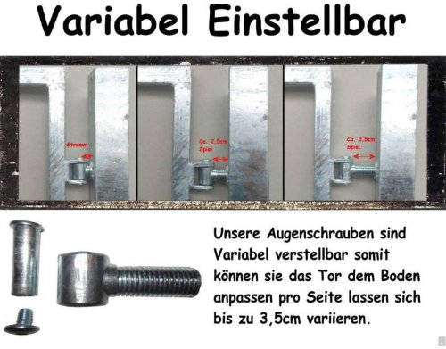 Pforte Tür Eingangstor Gartentor Hoftor Grau Beschichtet 105cm x180cm Sandbach - 5