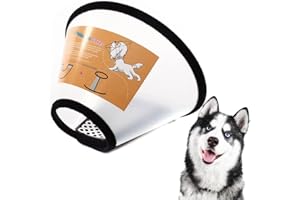 GAIZOIHIUM Adjustable Dog Cone Collar - Recovery Protective Donut for Cats and Dogs After Surgery - Comfy Soft Pet Anti-Bite Lick Wound (NO:6)