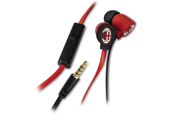 AC Milan Écouteurs Intra-Auriculaires Edition AC Milan 1899, Fonction Microphone et Bouton, Blanc