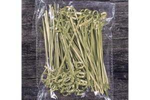 AILEXI Cocktail-Sticks 100 Zählungen Zahnstocher Aus Holz Partyartikel RÜSchen Fingerfood Obst Sandwich Knabbereien - Bambus Geknotet
