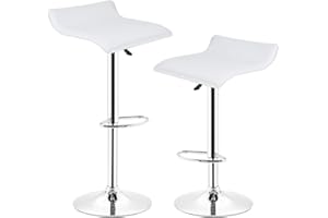 MUPAI Sgabello da Bar Sgabello da Bar X2 Sgabello Regolabile per sgabelli da Cucina (Bianco, 2)