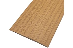 TOPHOMER Bande de transition de sol, bande de séparation de sol autocollante en PVC, 1 m x 5 cm, bande de seuil de sol pour carrelage, bois, stratifié, joint les espaces (chêne jaune)