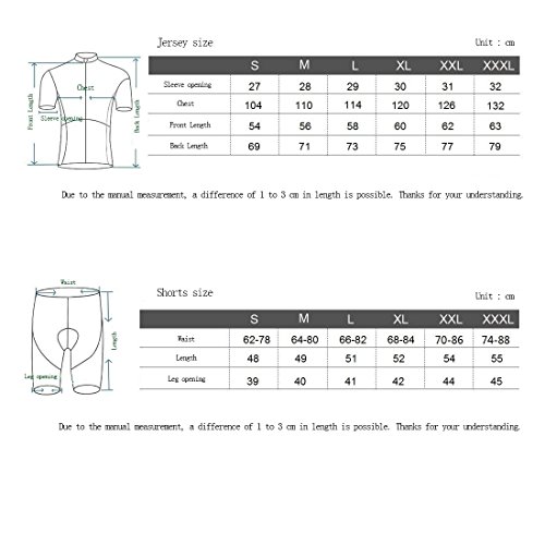 GWELL Herren Radtrikot Set Fahrrad Trikot Kurzarm + Radhose mit Sitzpolster - 7